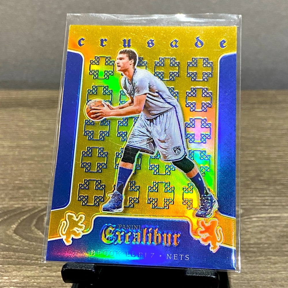 2015-16 BROOK LOPEZ Excalibur Numbered /199 Blue Gold Crusade Card #76